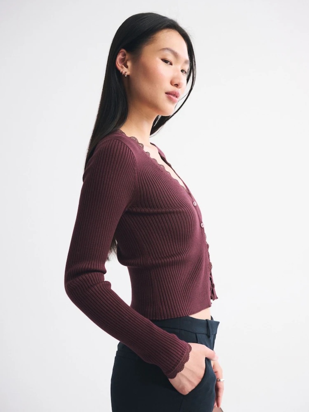 Abercrombie & Fitch | Lace-Trim Cardigan - Picture 4 of 7